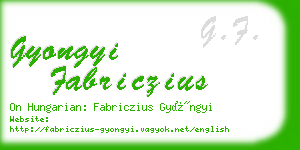 gyongyi fabriczius business card